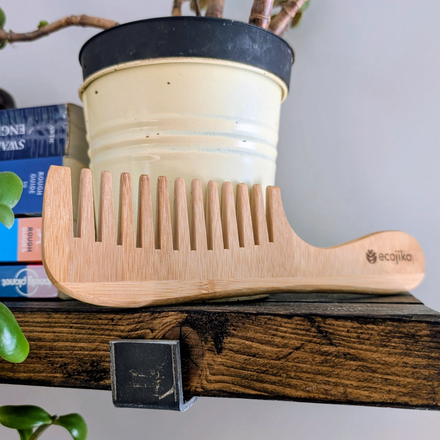Bamboo Wide Tooth Comb With Handle