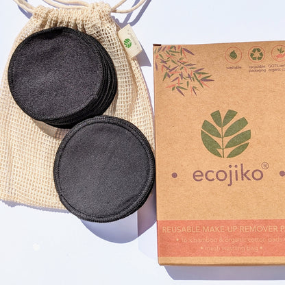 Reusable Make Up Remover Pads | Bamboo & Organic Cotton Face Wipes (16 pck)