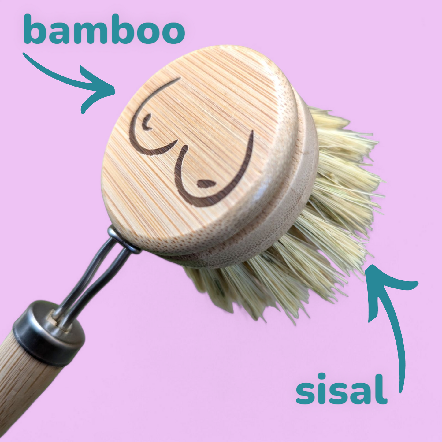 Breast Cancer Awareness Dish Brush with Replaceable Head, 10% to Prevent Breast Cancer
