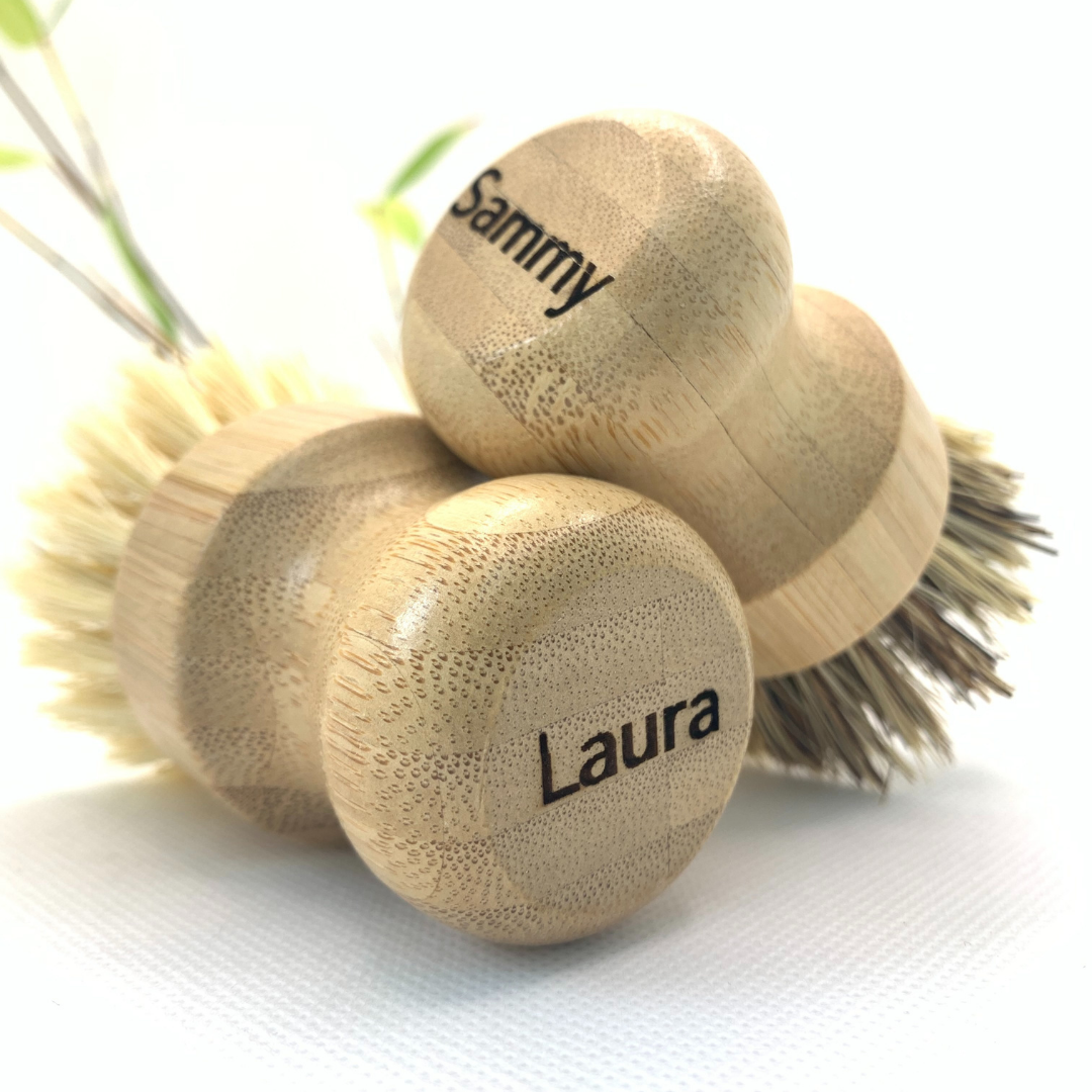 personalised bamboo wood pot eco ecojiko scrubber