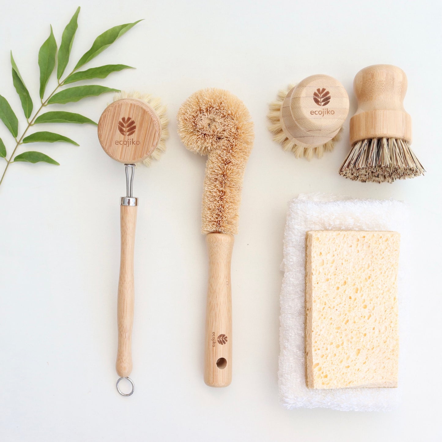 ecojiko bamboo dish brush and cleaning gift set