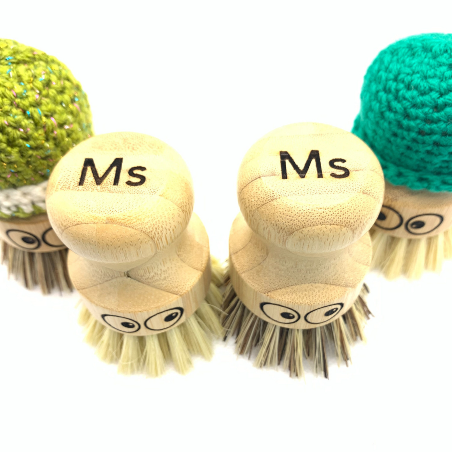 Personalised Pot Scrubbers | Customised Natural Bamboo and Plant Based Kitchen Scrubbing Brushes