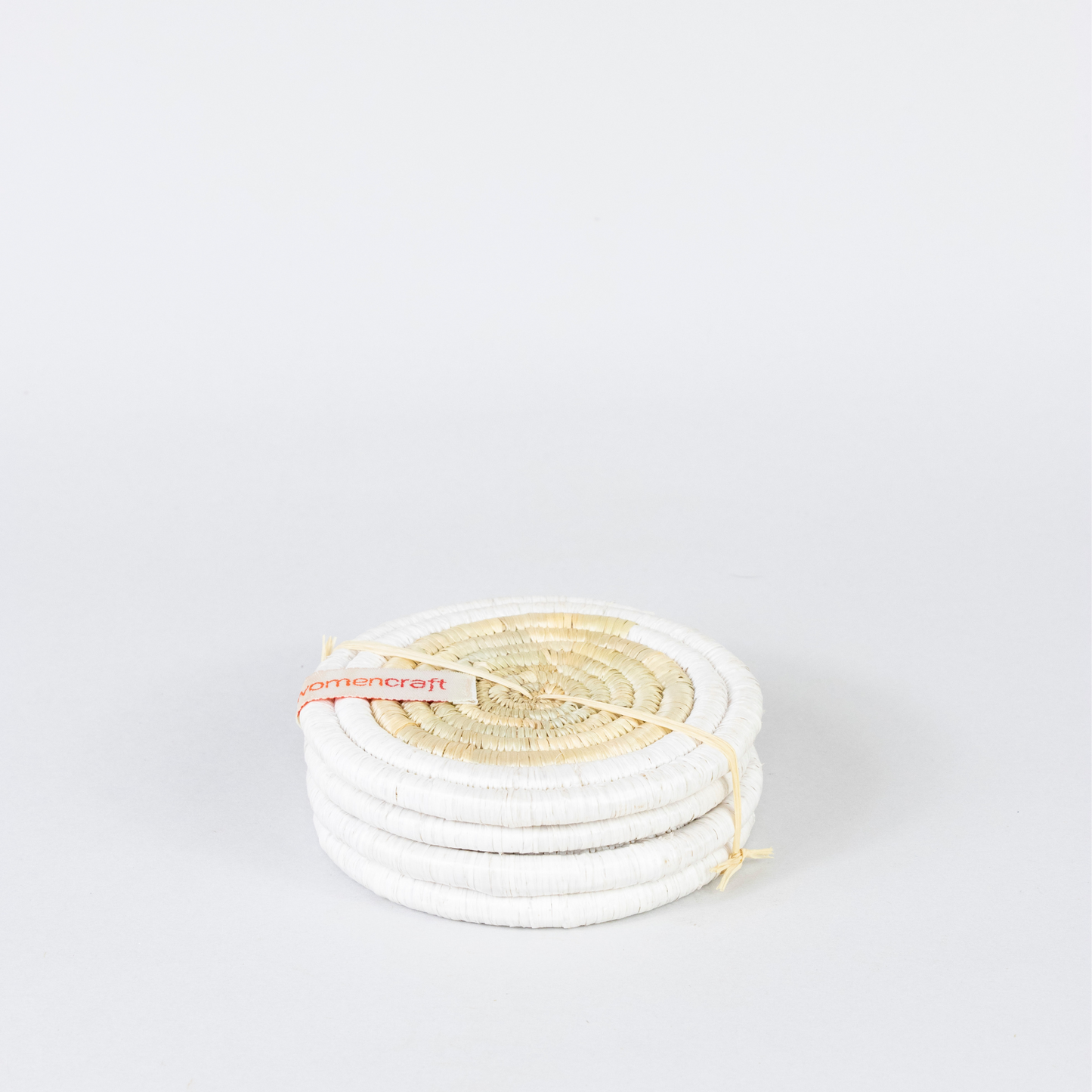 Fair Trade grass coasters in white