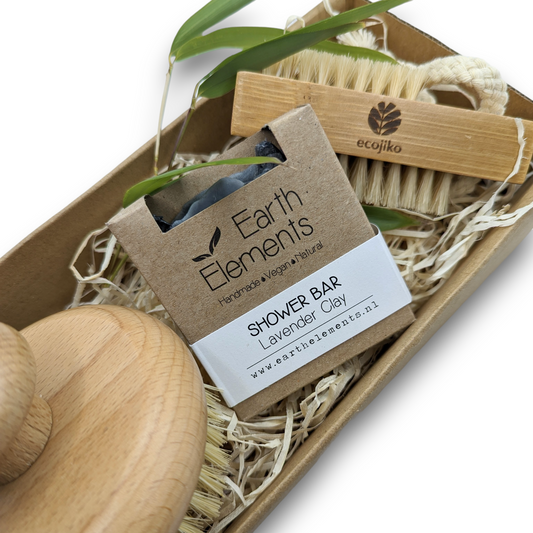 Bathroom gift set eco friendly soap nail brush and body brush