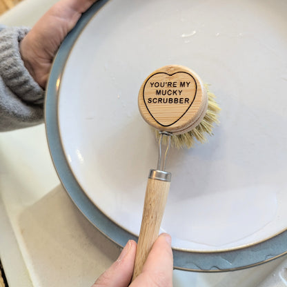 Valentine's Dish Brush with Replaceable Head | Natural Washing Up Brush