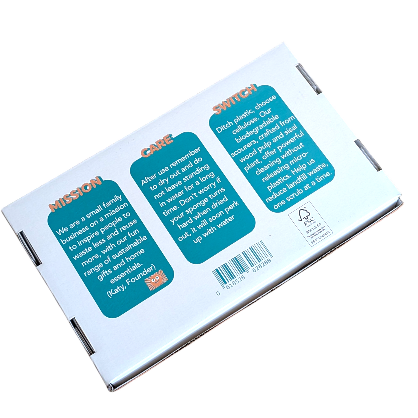 Eco Sponge Scourers | Plastic Free Kitchen Washing Up Sponge Scourers (4 pack)