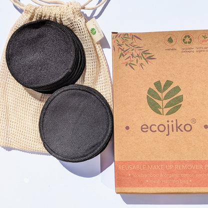 Reusable Make Up Remover Pads | Bamboo & Organic Natural Cotton Face Wipes (16 pck)