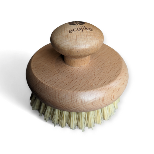 wooden exfoliating dry body brush