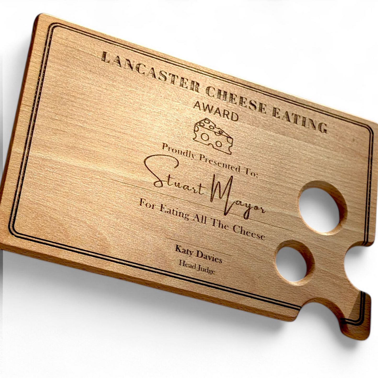 Personalised Engraved Cheese Lovers Wooden Board, Sustainable Chopping Board Personalized Cheese Serving Platter