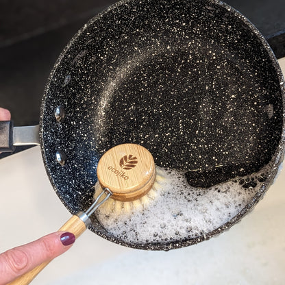 ecojiko plastic free eco friendly wooden dish brush cleaning pan