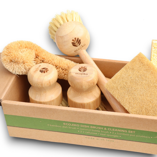 zero waste kitchen starter kit with plastic free zero waste bamboo dish brushes