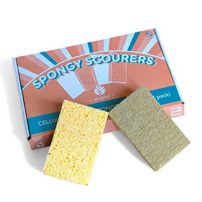 Eco Sponge Scourers | Plastic Free Kitchen Washing Up Sponge Scourers (4 pack)
