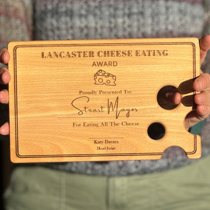 Personalised Engraved Cheese Lovers Wooden Board, Sustainable Chopping Board Personalized Cheese Serving Platter