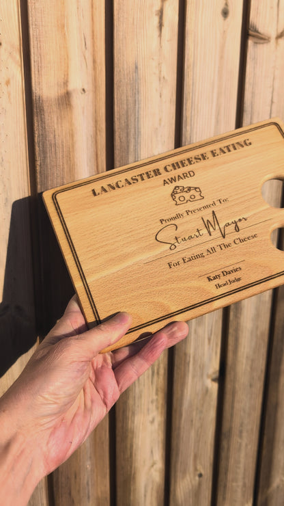 Personalised Engraved Cheese Lovers Wooden Board, Sustainable Chopping Board Personalized Cheese Serving Platter