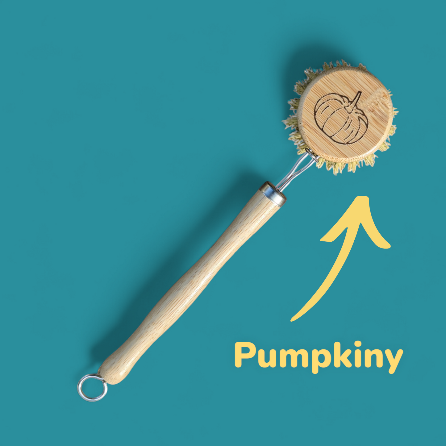 Pumpkin Design Dish Brush, Wooden Dish Brush with Replaceable Head
