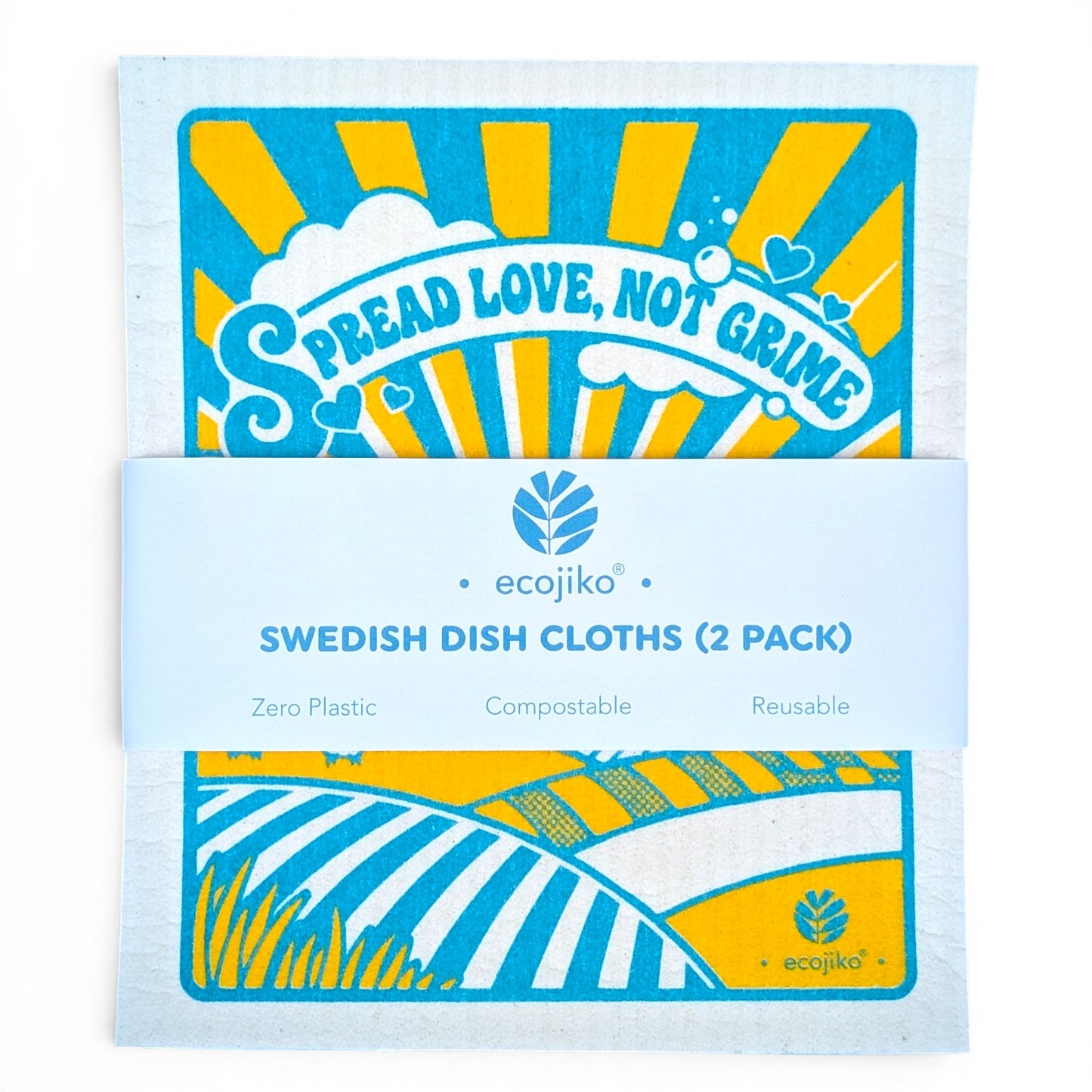 Swedish Dish Cloths | Reusable Compostable Cleaning Cloths (2 pack)