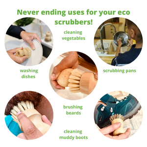 eco cleaning wooden brushes washing up beard brush cleaning plates and pans ecojiko