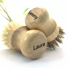 Load image into Gallery viewer, personalised bamboo wood pot eco ecojiko scrubber
