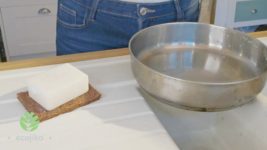 using ecojiko vegan lemongrass dish soap and soap rest