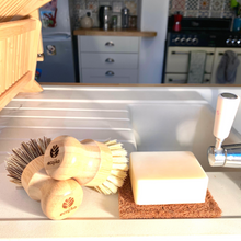 Load image into Gallery viewer, ecojiko coconut soap rest on kitchen sink
