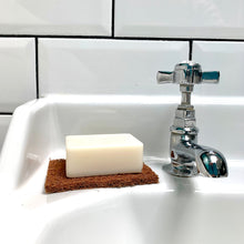 Load image into Gallery viewer, ecojiko coconut soap rest and soap on sink
