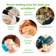 Load image into Gallery viewer, uses of eco zero waste scrubbing brushes
