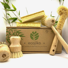 Load image into Gallery viewer, ecojiko bamboo dish brushes in zero waste starter kit
